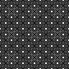 Black and white seamless abstract pattern. Background and backdrop. Grayscale ornamental design. Mosaic ornaments. Vector graphic illustration. EPS10.