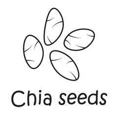 Badge chia seeds with the inscription. Vector image, eps