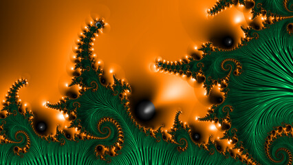 presentatıon template PowerPoint vıvıd coloured fractal  pattern and designs NOT AI