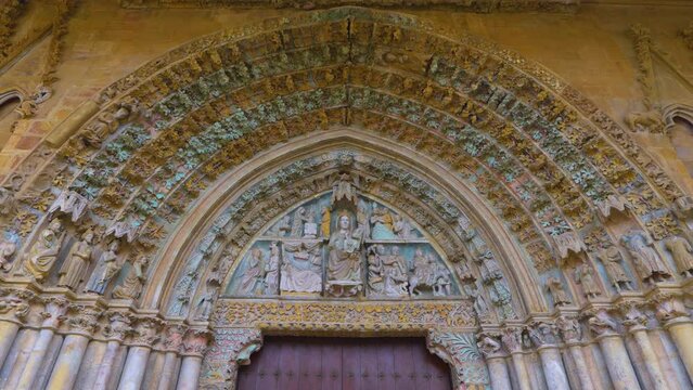 Sunset in the town and castle in the town and municipality of Olite. Navarre. Spain. Europe