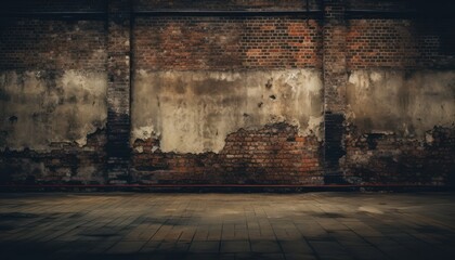 An Empty Room with a Brick Wall and Floor