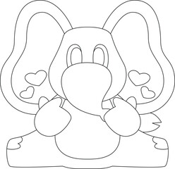 Elephant Hearts Animal Vector Graphic Art Illustration