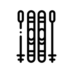 ski equipment line icon