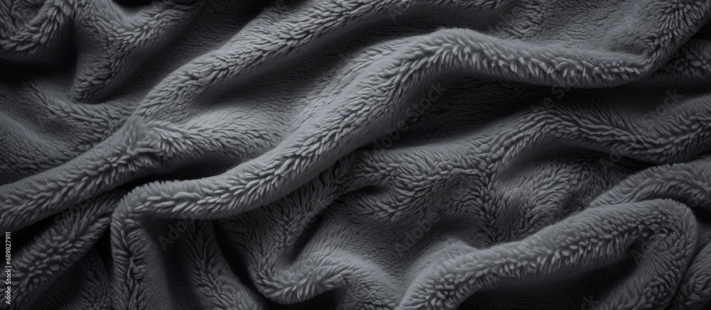 Poster close up of a rough blanket in gray High quality photo. Copyspace image. Square banner. Header for website template