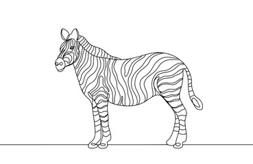 Zebra. Animal. One line