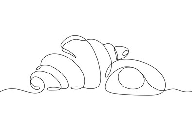 Croissant. Whole. Half. One line
