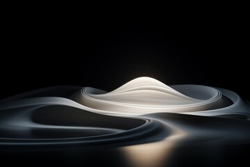 Luxury dark background, Black, white and beige color and tone, Close up detail of circular architectural shape