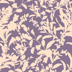 Subtle Powdery Flowers. Decorative vector seamless pattern. Repeating background. Tileable wallpaper print.