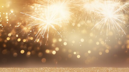 Colorful Fireworks Background For Celebration With Copy Space