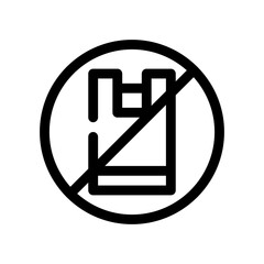 no plastic bag line icon