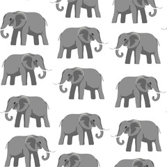 seamless pattern with Indian elephant in vector. wild animal in flat style. For background, wallpaper, textile, print, wrapping. Series of animal images in flat style