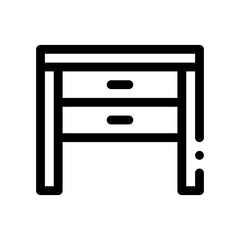 bedside table line icon