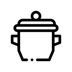 Naklejka premium saucepan line icon