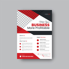 Modern geometric style business leaflet design template.