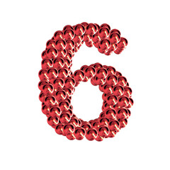 Red symbols from spheres. 3d number 6