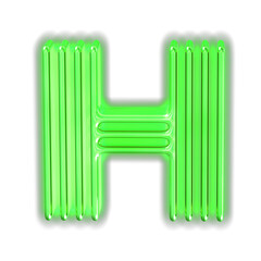 Golden luminous symbol. letter h