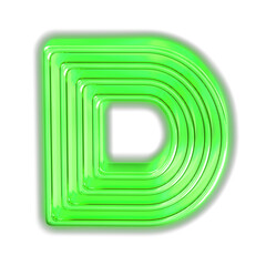 Golden luminous symbol. letter d