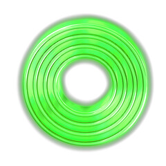 Golden luminous symbol. letter o