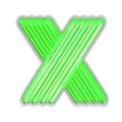 Golden luminous symbol. letter x