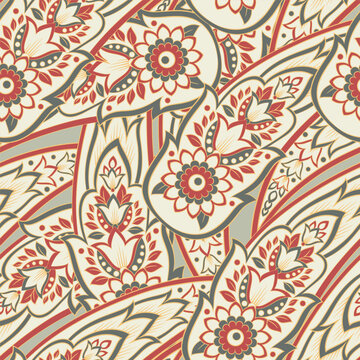 Stylish floral seamless paisley pattern. High-quality vector design