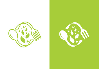 fork and spoon logo design. icon symbol for health restaurant food	
 - obrazy, fototapety, plakaty