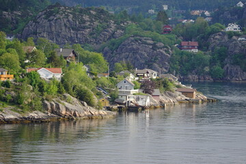 Fototapeta na wymiar Hjeltefjorden leading to Bergen, Vestland County, Norway