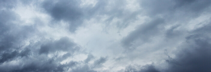Dramatic sky with dark dense clouds before a thunderstorm