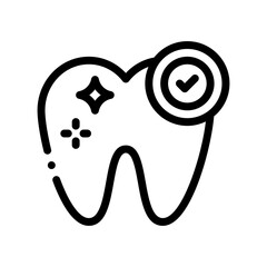 tooth whitening line icon