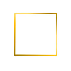 Gold square frame or box shape. on a transparent background
