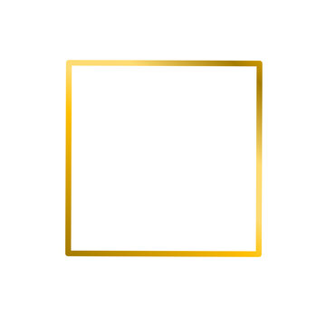 Gold square frame or box shape. on a transparent background