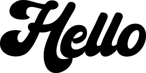 Hello black bold sign. Hello black handwritten text. © LoveDigi