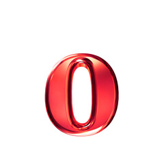 Red symbol with bevel. letter o