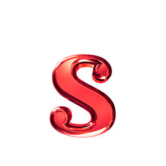 Red symbol with bevel. letter s