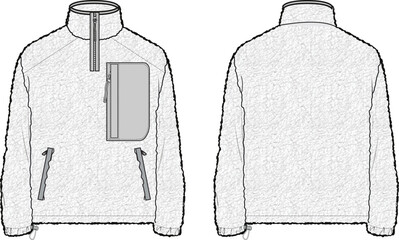 Polar Fleece jacket with collar fashion illustration  © Lungi