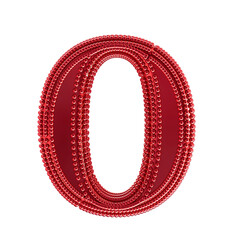 Small spheres on the red symbol. letter o