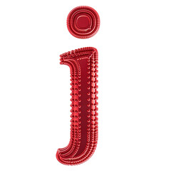 Small spheres on the red symbol. letter j