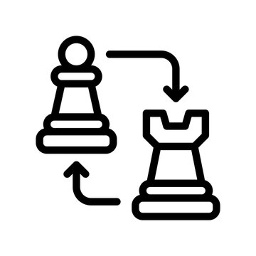 chess pieces line icon