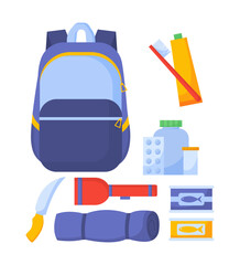 Emergency kit vector set