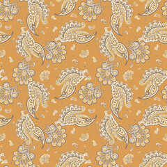 Paisley vector pattern. Isolated Fantastic flower, leaves
