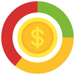 Money Coin Pie Chart Icon