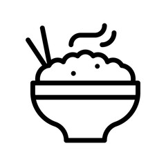 fried rice line icon