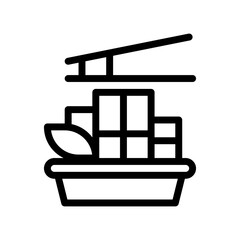 fried tofu curd balls line icon