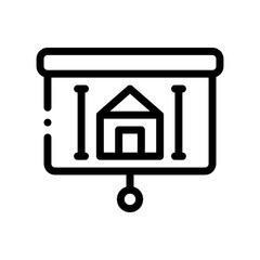 house plan line icon