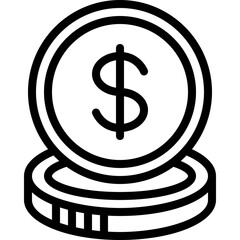 Dollar Money Coins Icon