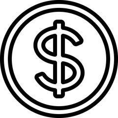 Dollar Money Coin Icon