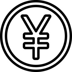 Obraz premium Yen Money Coin Icon