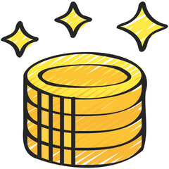 Shiny Coins Stack Icon