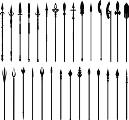 Fotobehang spear silhouettes set  © Smix Ryo 