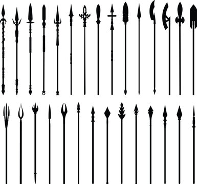 spear silhouettes set
