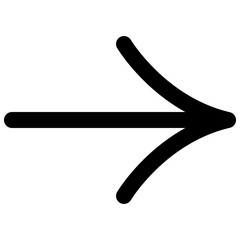 Thin Curved Right Arrow Icon